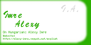 imre alexy business card